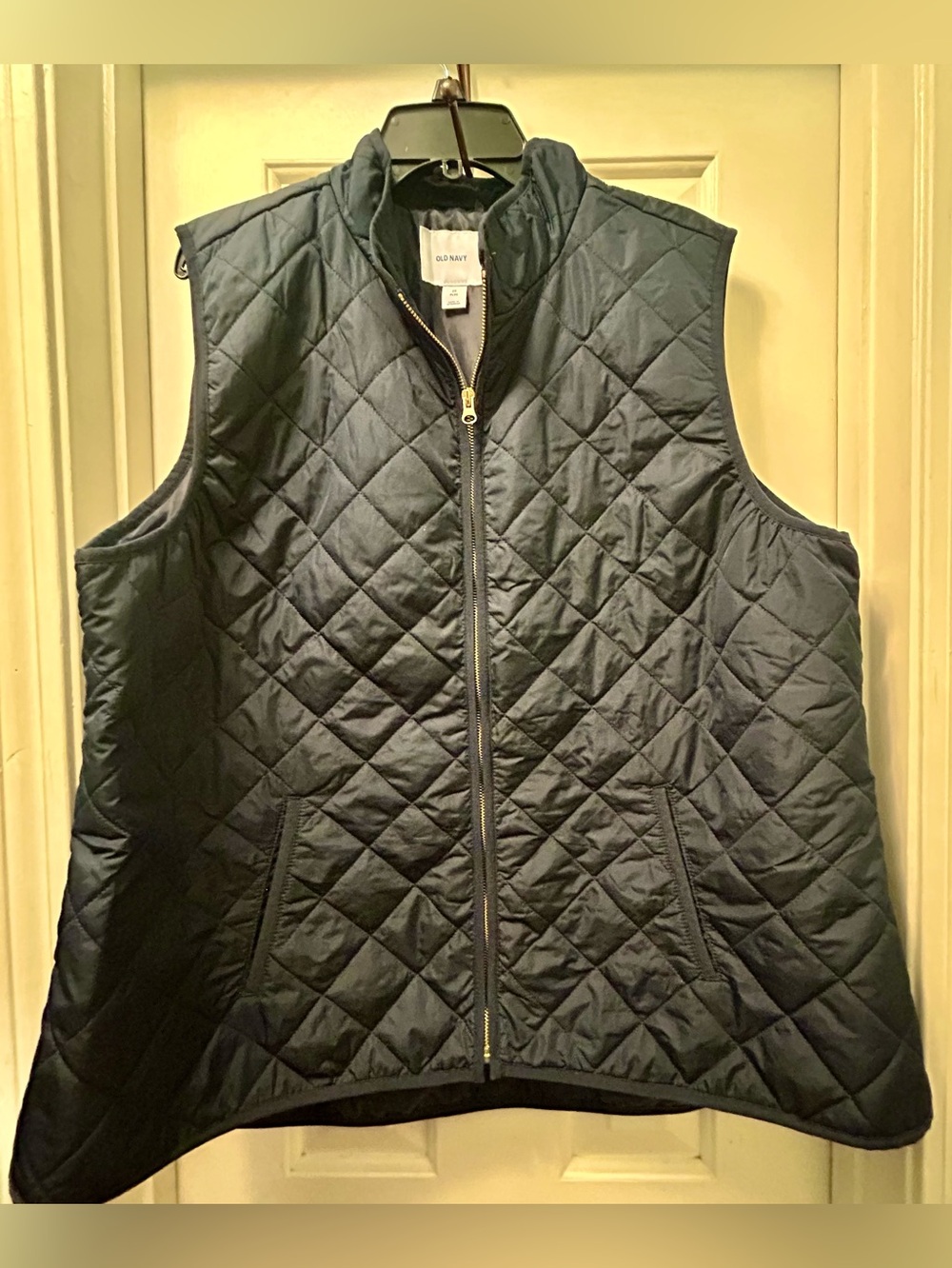 Old Navy Quilted Dark Navy Zip Vest
